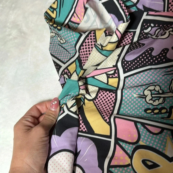 Oh Snap! By Drill Clothing Stretch Pastel Colorful Comic Book Shirt Retro - Picture 9 of 9